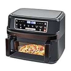 12L Heißluftfritteuse Einzel- und Doppelkammern Einstellbar, Emphsism XXL Airfryer mit Touchscreen 8 Programme, Heissluftfritteuse mit Sichtfenster