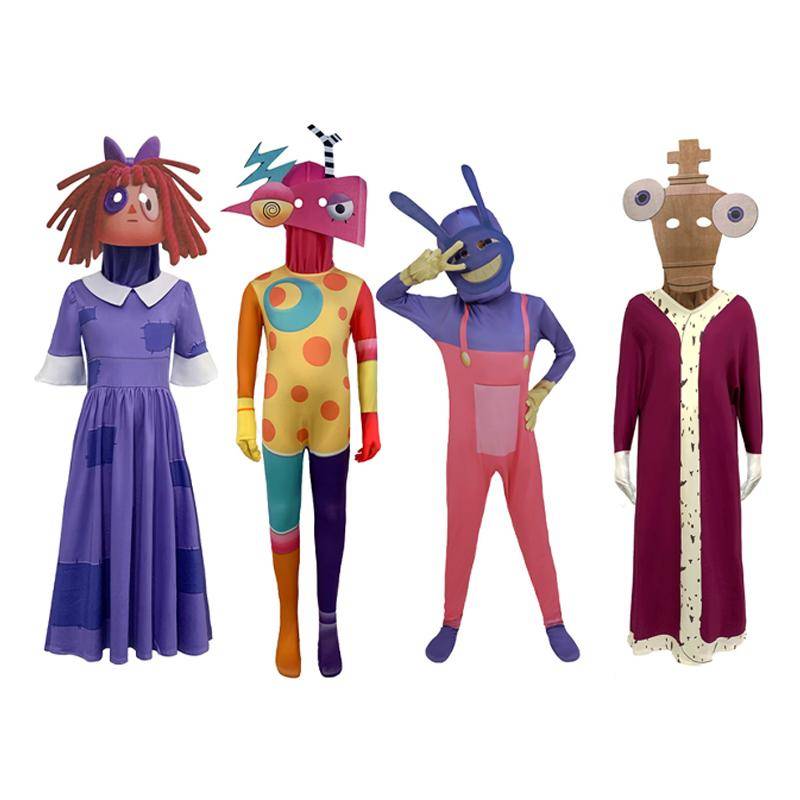 Det Fantastiska Digitala Cirkus Cosplay Kostym Pomni Jax Caine Gangle Ragatha Zooble Fullt Set för Vuxna Halloween Karnevalsfest cm blue