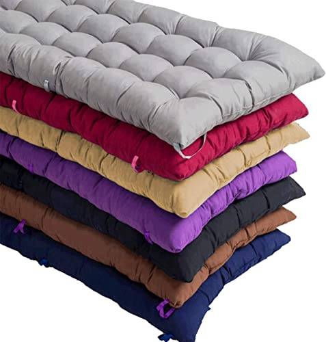 Bänkkudde för trädgård, 2/3-sits, 80/100/120 cm, rektangulär dyna för schäslong, för soffa, middag, inomhus, utomhus, 140 x 40 cm, 8 cm tjock