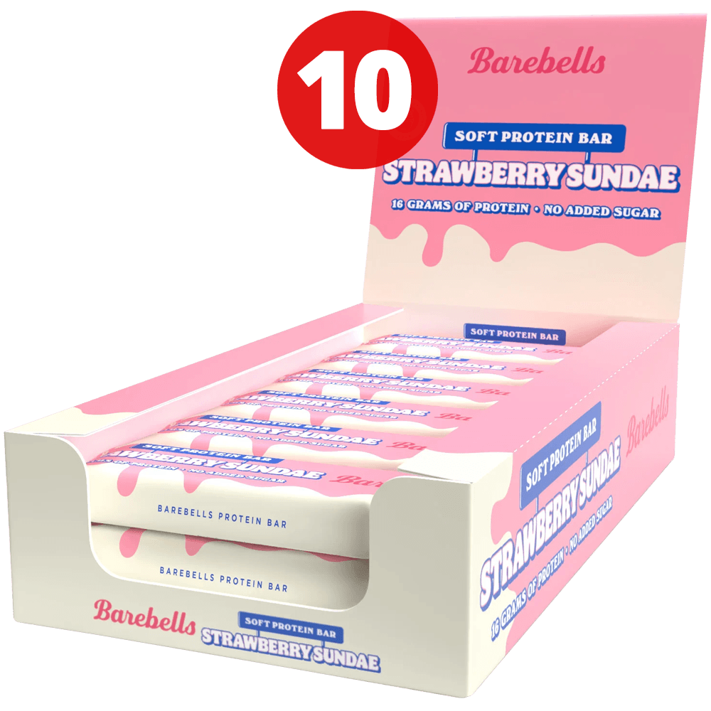 Barebells Soft Bar Strawberry Sundae - 10x55g. - Proteinbar