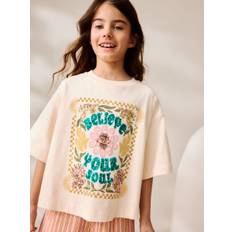 Next Blomster Tryk Pailletter T-shirt (3-16år)