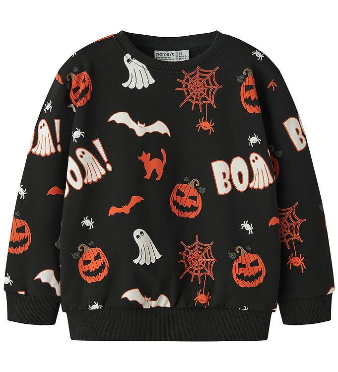 Name It Sweatshirt - NmnOvar - Svart - Name It - 6 år (116) - Sweatshirt