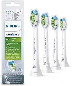 Philips Sonicare W2 White Ersättningsborsthuvuden 4-pack, Kompatibla Sonicare Tandborstrefiller, Whitening Djuprengöring Tandvård