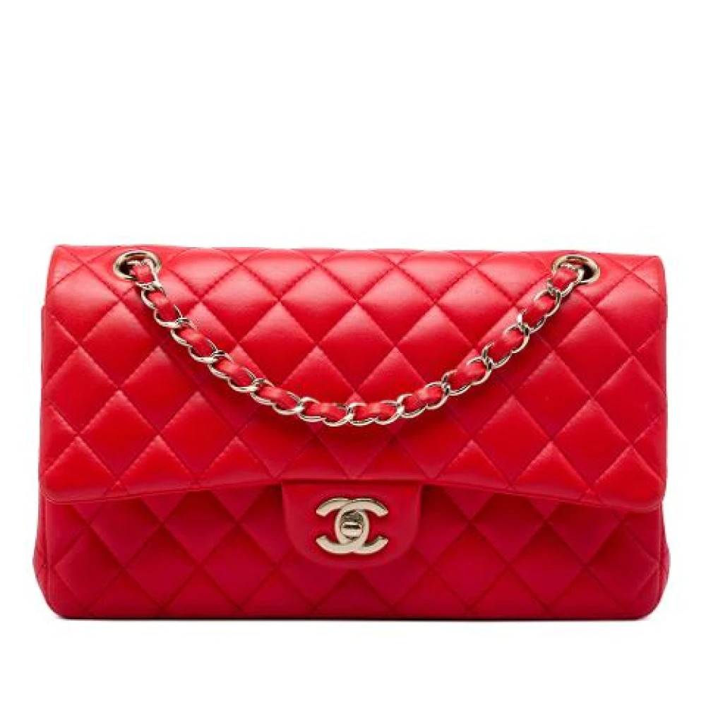 Chanel Vintage Pre-owned Classic Double Flap Skuldertaske - Vintage - Dame - Rød - ONE SIZE - Uld