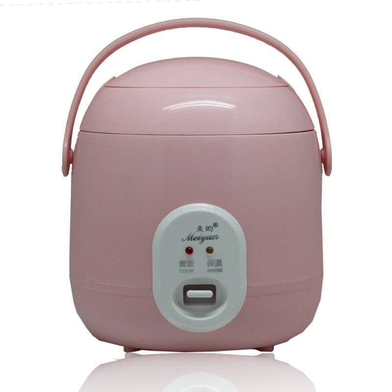 220v mini riskokare mat ångkokare måltid kokgryta bärbar uppvärmning lunchlåda soppgröt multifunktionell matkokare 1.2l - Rosa / Au