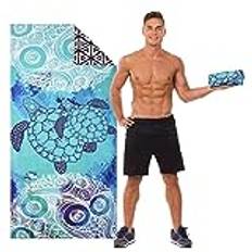 URAQT Microfiber Stripe Strandhandduk, Mjuk Super Absorberande Snabbtorkande Strandhandduk, Stor LättviktsSandfri Strandhandduk, Resehandduk Badhandduk för Sport Strand Gym Pool Torkning Husdjur