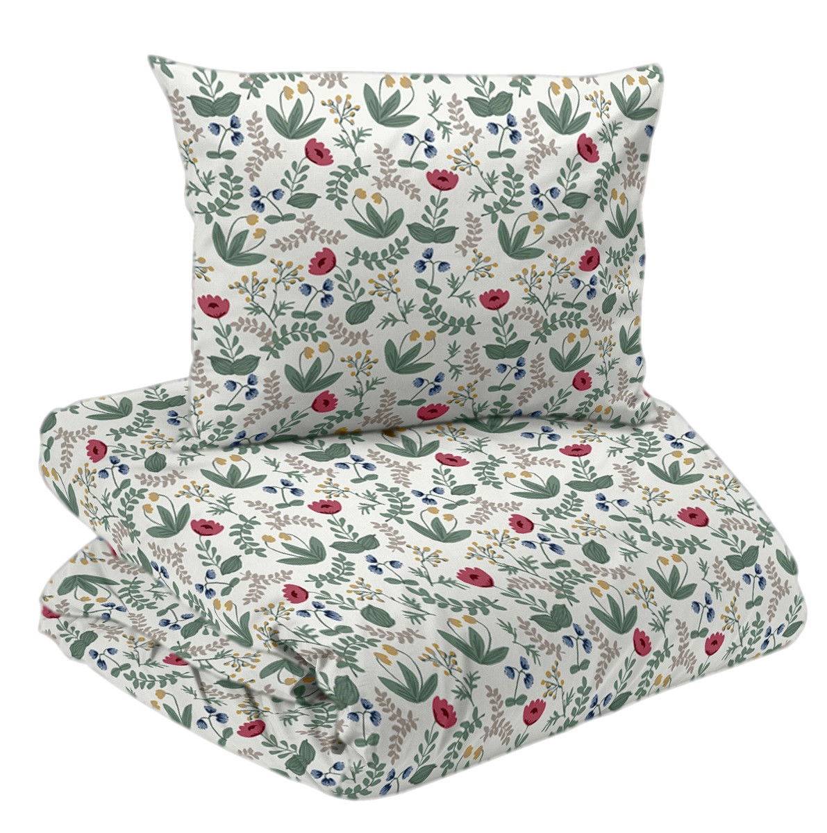 Lexie Vit Blommor Bäddset Enkeltäcke 150x210 Redlunds