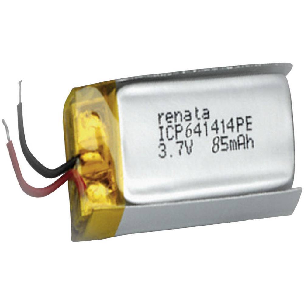 Renata ICP641414PE Specialbatteri laddbart Prismatic Kabel LiPo 3.7 V 85 mAh