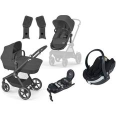 Cybex EOS Lux Duovagn inkl. BeSafe iZi Go Modular X2 & Bas, Black/Moon Black