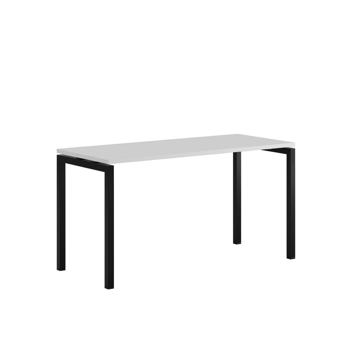 Luna U Bord 140x60cm - Hvid-sort.