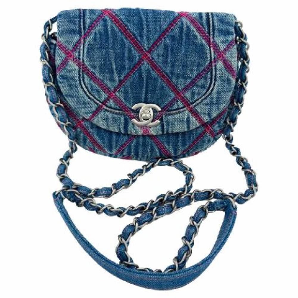 Chanel Vintage Pre-owned Coco Beach Mini Crossbody Bag - Vintage - Dame - Blå - ONE SIZE - Bomuld