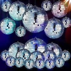 Discokulor sats, 20 st spegelkulor, silverhängkula, liten spegelkula mini, silverspegelkulor, spegelkula att hänga upp, spegelboll, discokula dekoration, discokula för fest, klassisk discokula