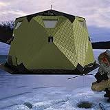 Isfiskeskydd med spisuttag och golv, bärbart tält 420D isolerat lager Shanty hexagonhyddor för vinter utomhus camping