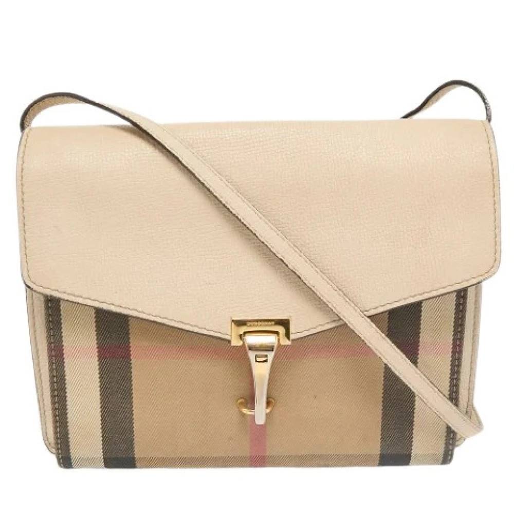 Burberry Vintage Pre-owned Canvas Crossbody Taske - Vintage - Dame - Beige - ONE SIZE - Uld