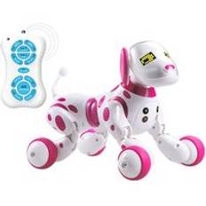 Elektronisk sällskapsdjur leksak trådlös födelsedag sjung dans barn smart rc robot hund intelligent pedagogisk interaktiv talande led - Rosa