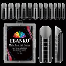 TEMU 120pcs Matte Dual Nail Forms, Clear Poly Gel Nail Molds Square Full Cover Tips Extension Forms 12 Sizes For Gel Manicure Nail Art &diy