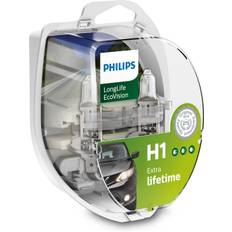 Philips H1 Pære - 12V LongLife EcoVision  Extra LifeTime - 2 stk - Hurtig levering