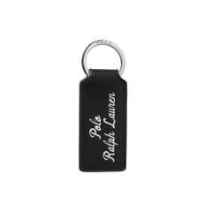 Polo Ralph Lauren, Accessoarer, Herr, ONE Size, Läder, Svart läder nyckelring med logotyp - black (ONE SIZE)