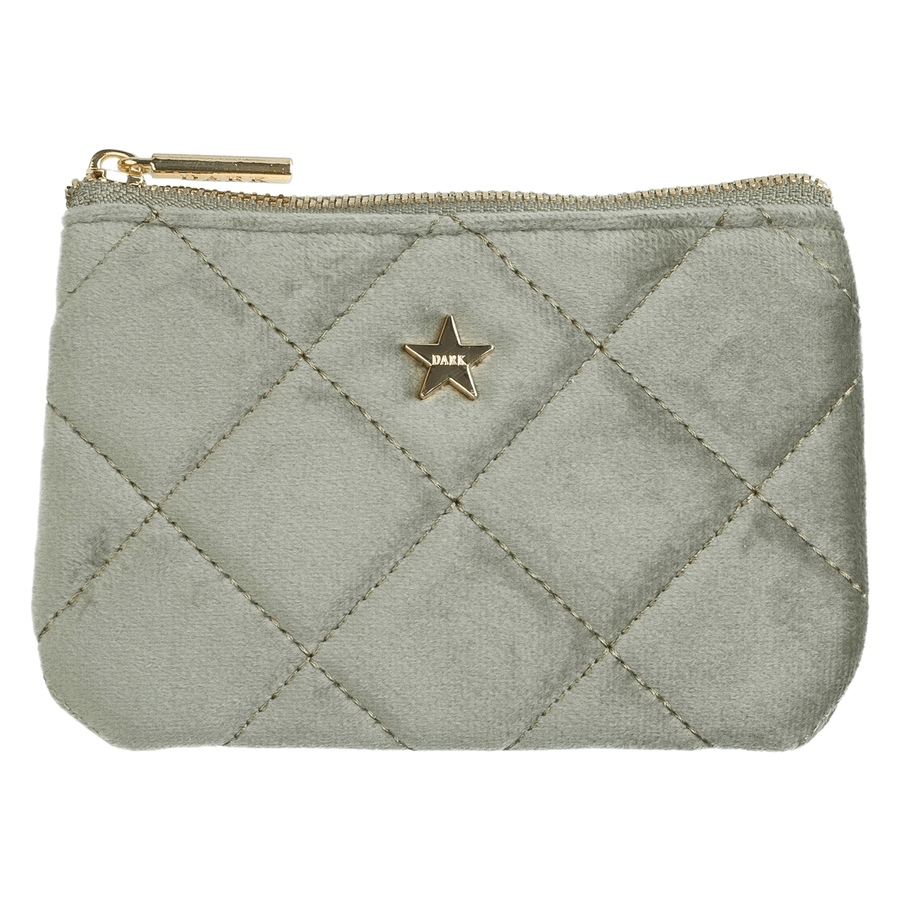 DARK Velvet Quilted Mini Pouch Milieu Green