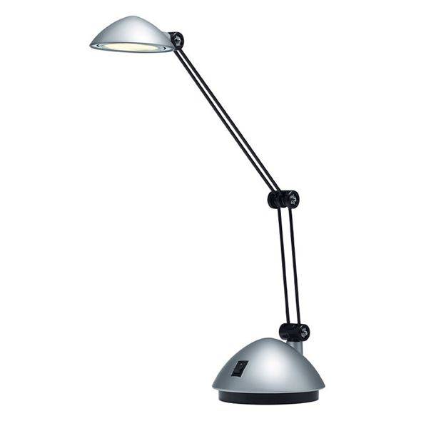 Skrivebordslampe LED Hiba, højde 500 mm, sølv, 3000 Kelvin, varmhvidt