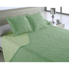 Super King Grön Quilt Sängöverkast Set - Hosteline VEGAS (3 Delar)
