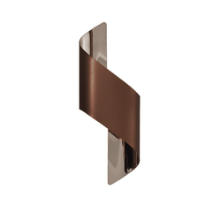 Lumiere Fincham Small 8w LED Wall Light in Satin Brown &amp; Polished