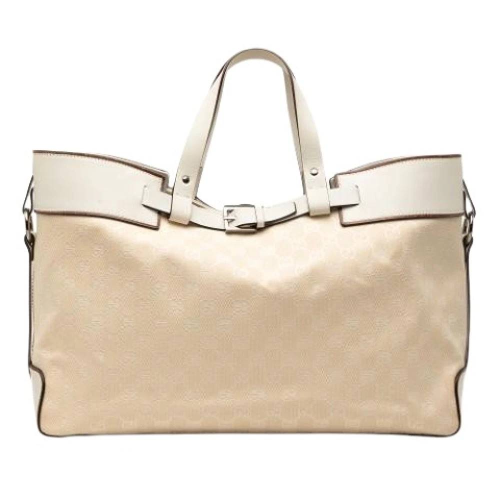 Gucci Vintage Pre-owned Canvas Tote - Vintage - Dame - Beige - ONE SIZE - Uld