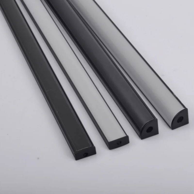 1-30Pcs/lot LED Aluminum profile 0.5m/pcs U/V shape Corner for 5050 2835 LED Strip Bar Lamp channel Holder White/Black Cover