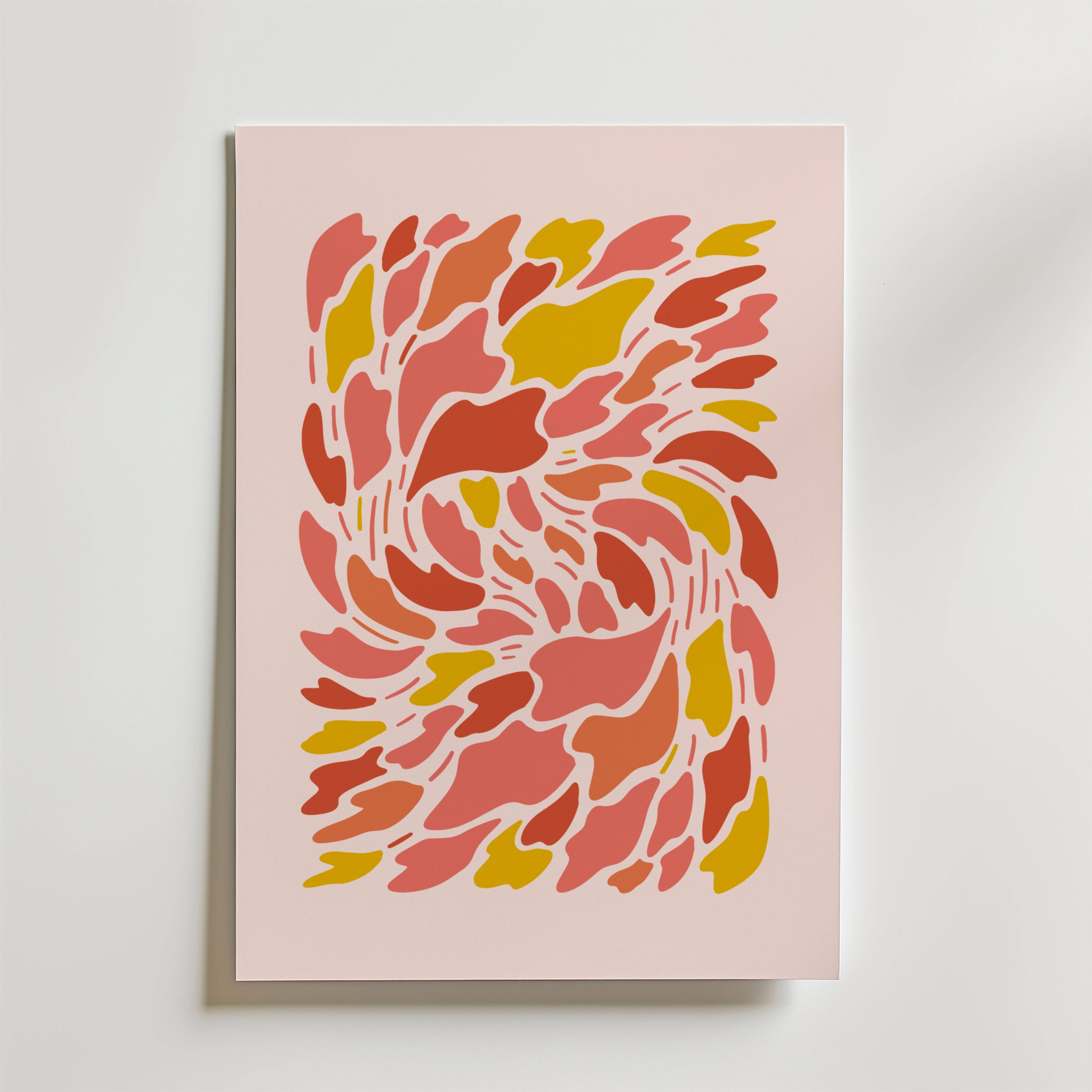 Whirl of Petals Poster - Premium Canvas 21x30 cm