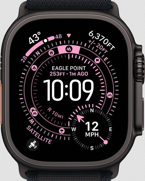 Apple Watch Ultra 3 (2025) | GPS + Cellular | svart | Alpine Loop M ljusblå