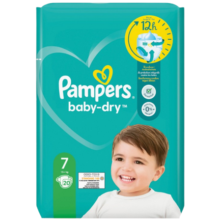 Pampers Baby-Dry Str. 7 (15+ kg) 20 stk.