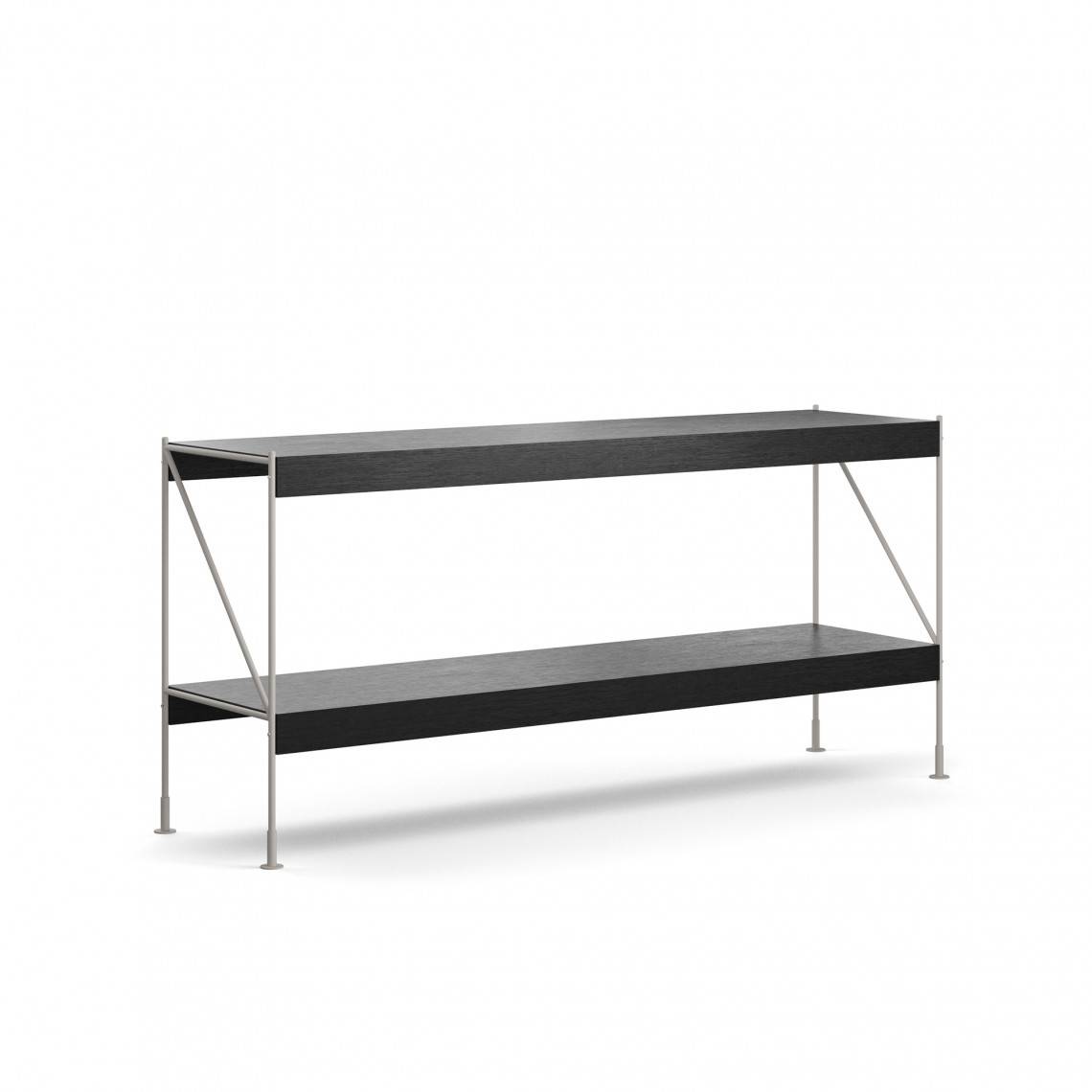 Hyldesystem Zet Storage System, Højde 70 cm, Design Ivory Steel / Black Oak.