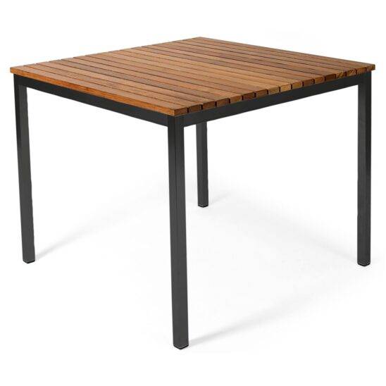 Häringe matbord svart/teak 85x85 cm - Svart/Träfärgad