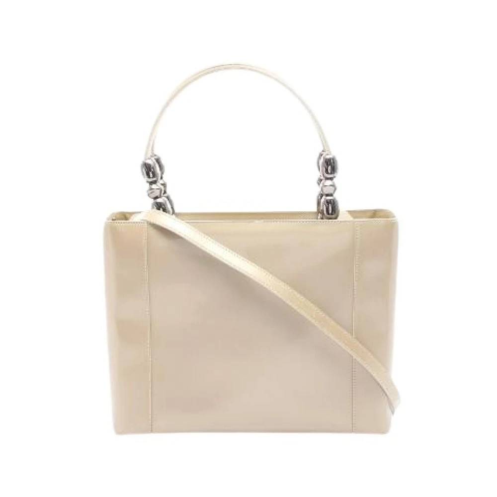 Dior Vintage Pre-owned Maris Pearl Håndtaske i patenteret læder - Vintage - Dame - Beige - ONE SIZE - Læder