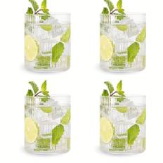 TEMU 4pcs Glass Water Cup Set, Daily Drink Glass, Reusable, , Retro Glassware, Microwave And Dishwasher Safe, With None Pattern, For All Drinks, Family Use