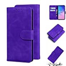 SATURCASE Samsung Galaxy S10 Lite/A91 fodral, bekväm touch PU-läder flip dubbel magnet plånboksstativ kortplatser skyddsfodral för Samsung Galaxy S10 Lite/A91 (lila)