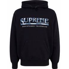 Supreme - hoodie med logotyp - unisex - bomull - L - Svart