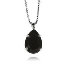 Caroline Svedbom Halsband Mini Drop Jet (Rhodium)