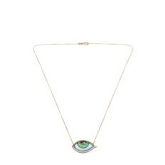 Lito - 14kt yellow gold Grand Vert diamond and tsavorite necklace - dam - 14K guld/tsavorit/diamant/svart diamant/gul diamant - 42 - Guldfärgad