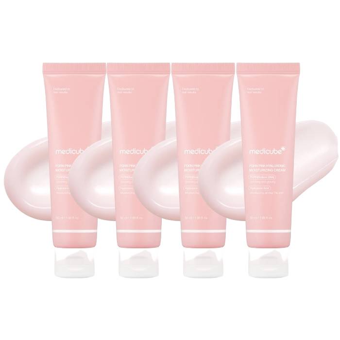 medicube - PDRN Pink Hyaluronic Moisturizing Cream - 50ml (4ea) Set - black