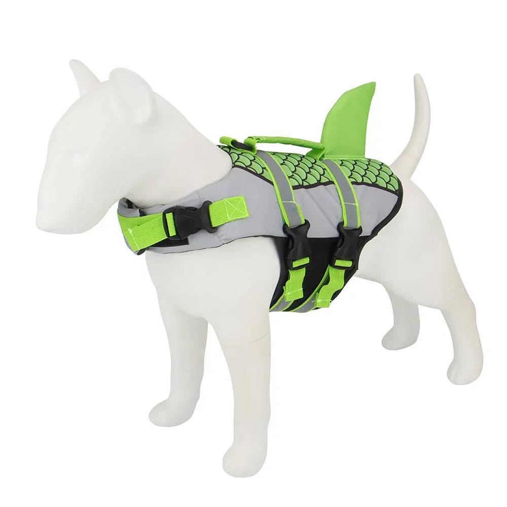 Shark Swim Vest & Life Jacket for Dogs - green / XXL / HB (XXL)