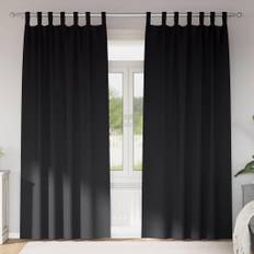 vidaXL Gardiner med gardiner 2 pcs Sort Polyester