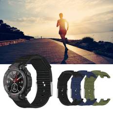 Replacement Band for Amazfit T Rex Smartwatch Soft Breathable Sweatproof Skin Friendly Strap with armégrön färg