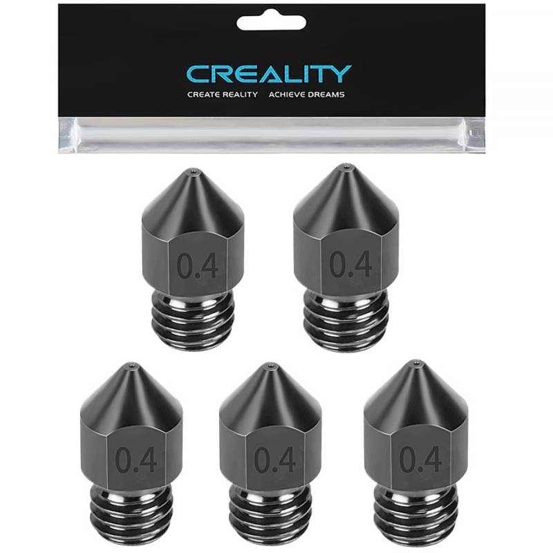 Creality Hardened Steel MK8 Nozzle for 3D Printers，Upgraded All Metal Nozzle for Ender 3 Ender-3 Pro S1 CR-10 Series