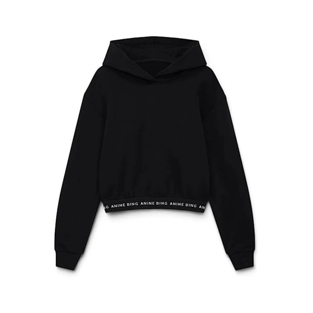 Anine Bing - Dany Cropped Hoodie Sweatshirts & Hoodies - Dam - S - Bomull