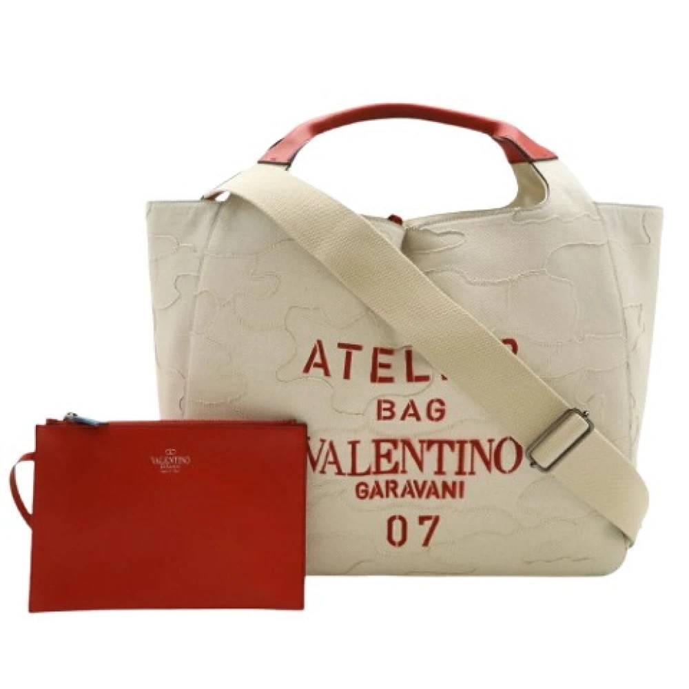 Valentino Vintage Pre-owned Canvas Tote - Vintage - Dame - Beige - ONE SIZE - Tyl