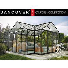 Orangeri/drivhus polycarbonat Triomphe m/sokkel, 17,1m², Palram/Canopia, 4,5x3,8x2,69m, Sort