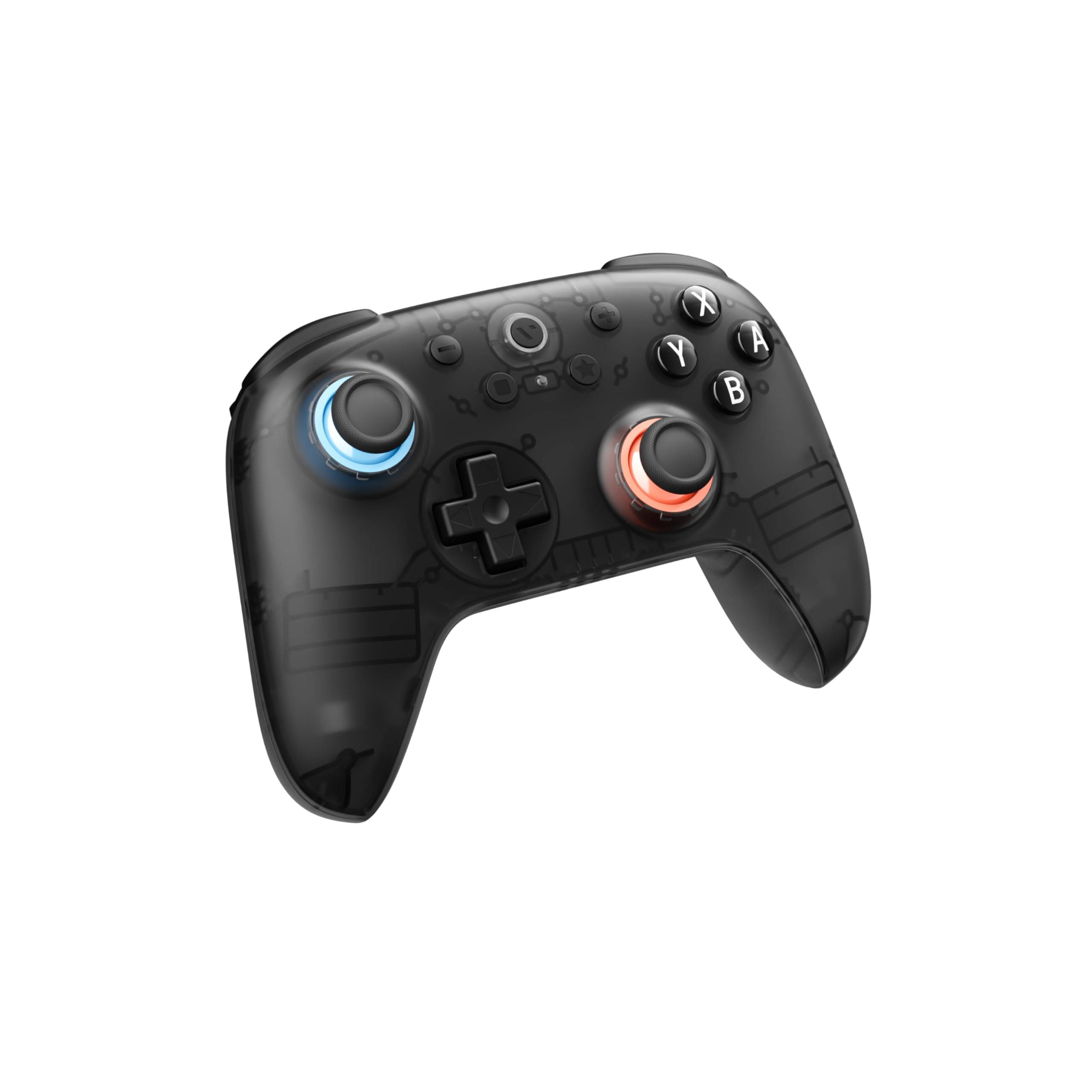 VITURE x 8BitDo Ultimate 2C Bluetooth Gaming Controller for Motion Hall Smoky Clear Design Switch/Switch 2, 6-Axis Control, Effect, Vibration, Turbo, svart