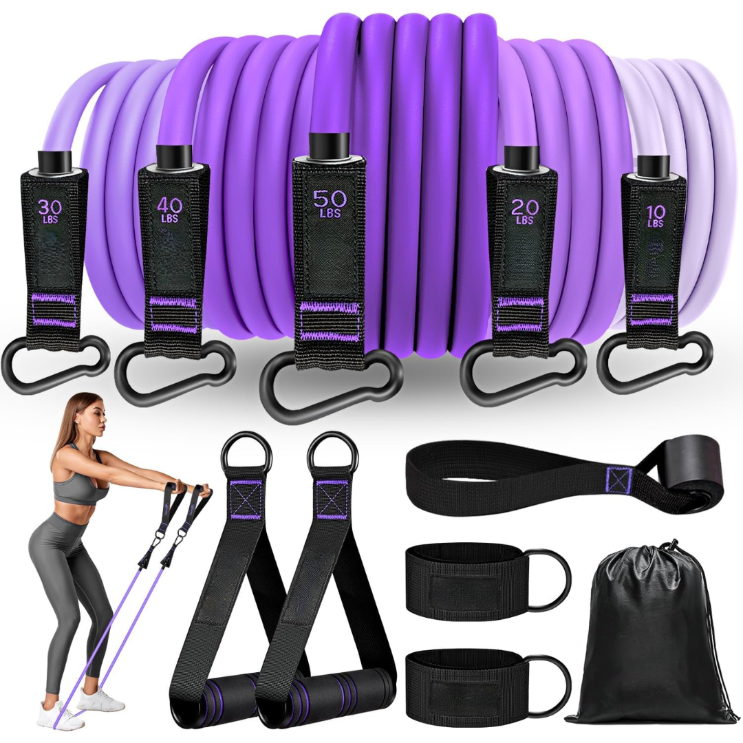 PowerFlex – Motståndsband Set för Helkroppsträning - Lila / 68 Kilo (150 LBS)
