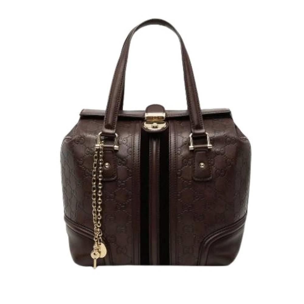 Gucci Vintage Pre-owned Vintage Håndtaske - Vintage - Dame - Brun - ONE SIZE - Læder